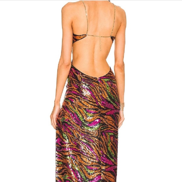 DUNDAS X REVOLVE - Jerry Maxi Dress in Black Zebra - Picture 3 of 3